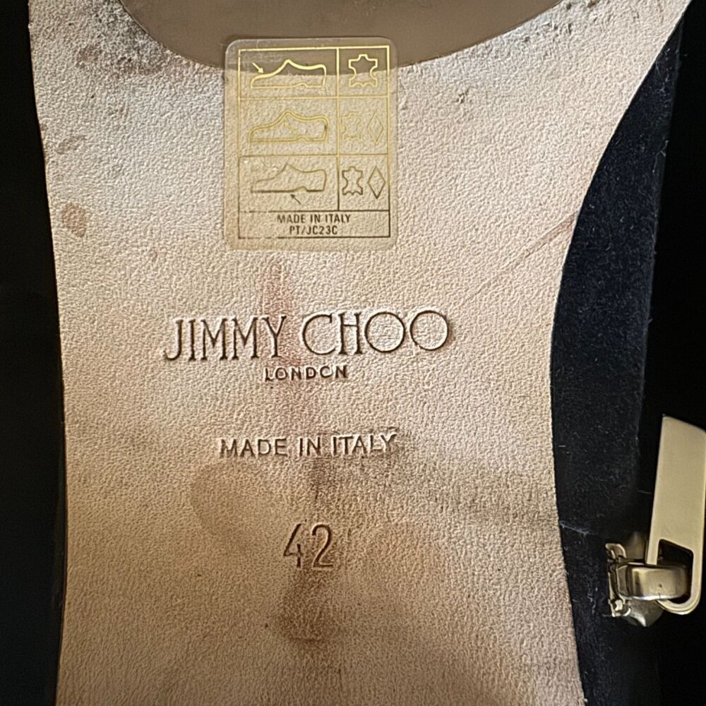 jimmy Choo Myren Black Stretch Suede Flat Over the Knee Boots Size 42/US Size 12 - Picture 16 of 16